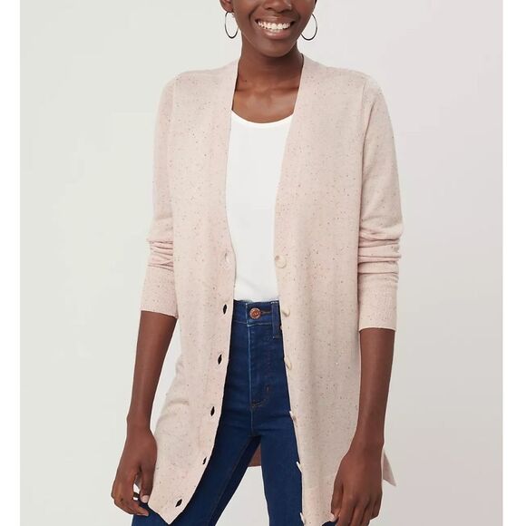 New with tag LOFT Flecked Boyfriend Cardigan size Small - Picture 1 of 9
